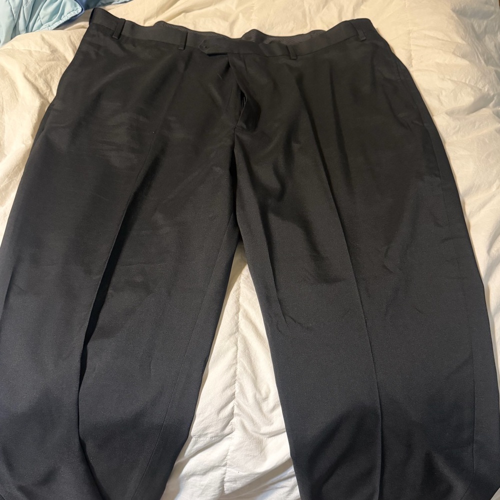 Men's Savane Black Dress Pants - Classic Tailored Trousers